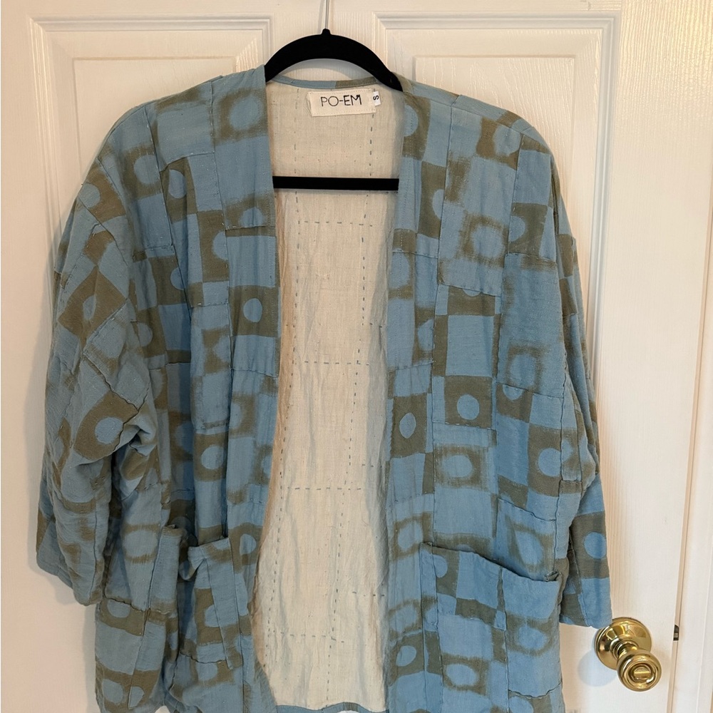 PO-EM Block-print Kimono